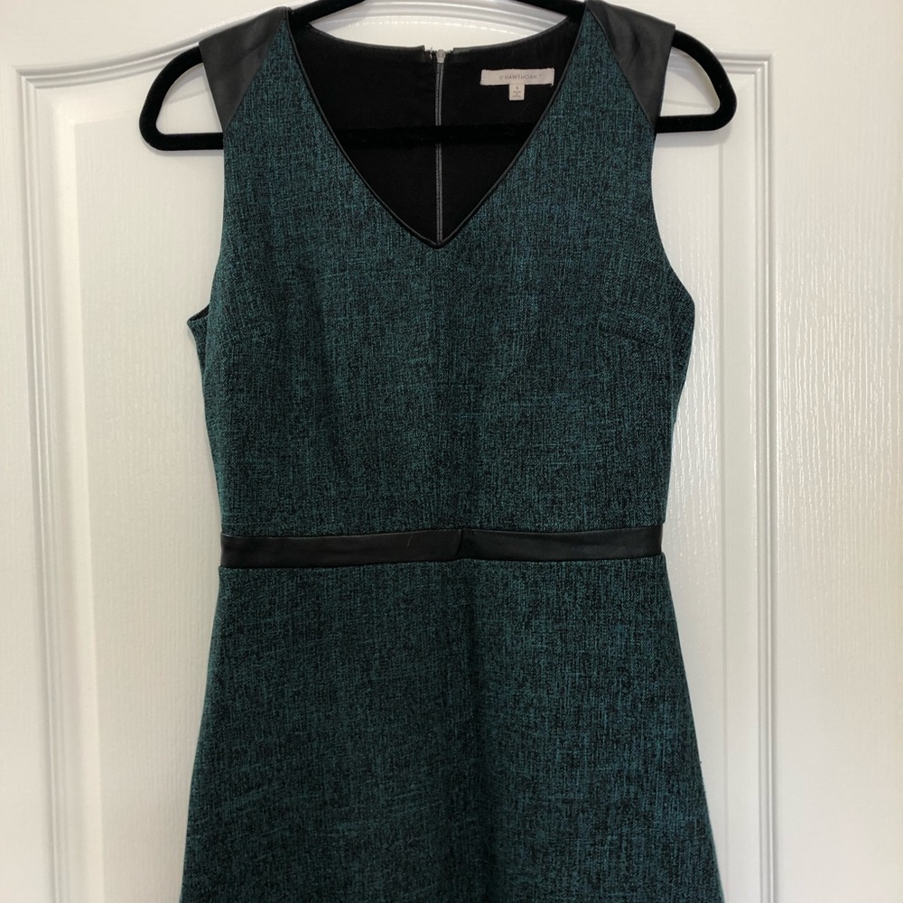 41 Hawthorn Teal Dress with Faux Leather Details